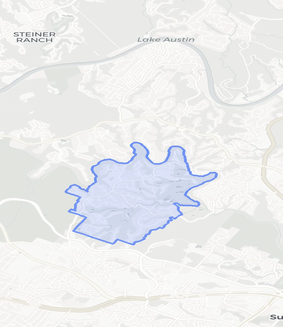 Barton Creek neighborhood boundary map