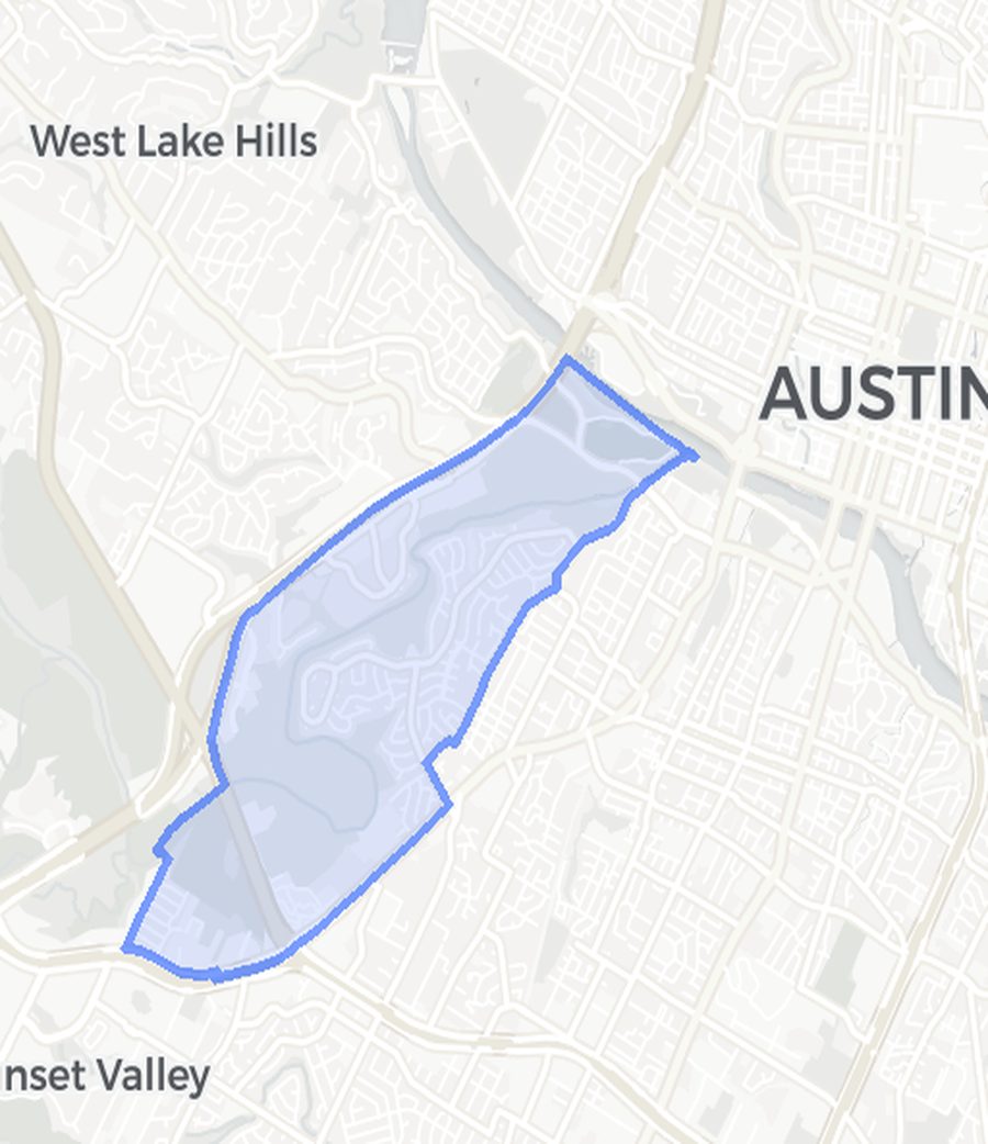 Barton Hills neighborhood boundary map