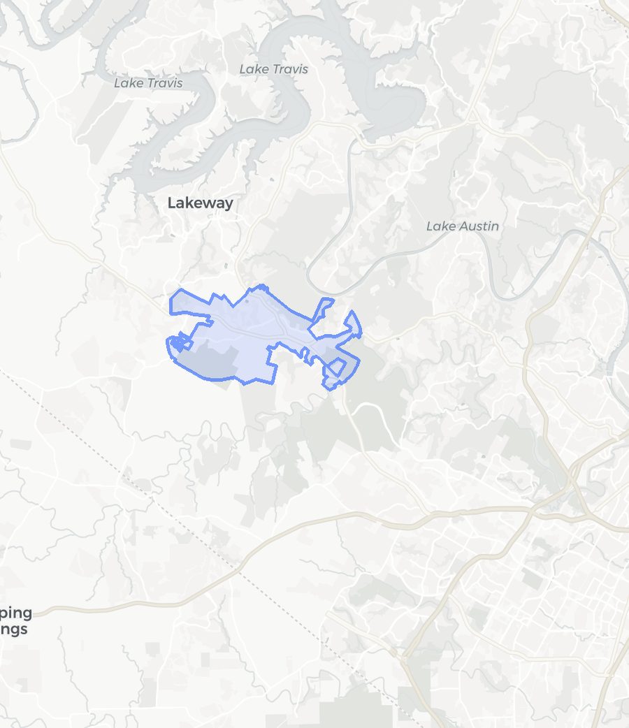 Bee Cave neighborhood boundary map