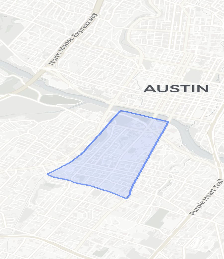 Bouldin Creek neighborhood boundary map