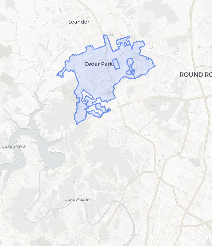Cedar Park neighborhood boundary map