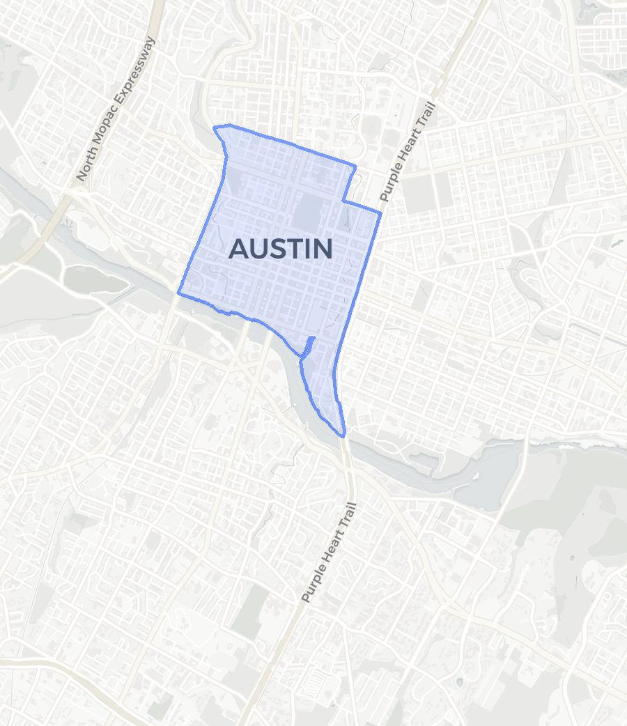 Downtown neighborhood boundary map