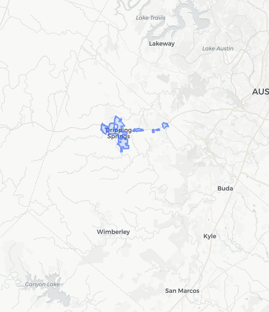 Dripping Springs neighborhood boundary map