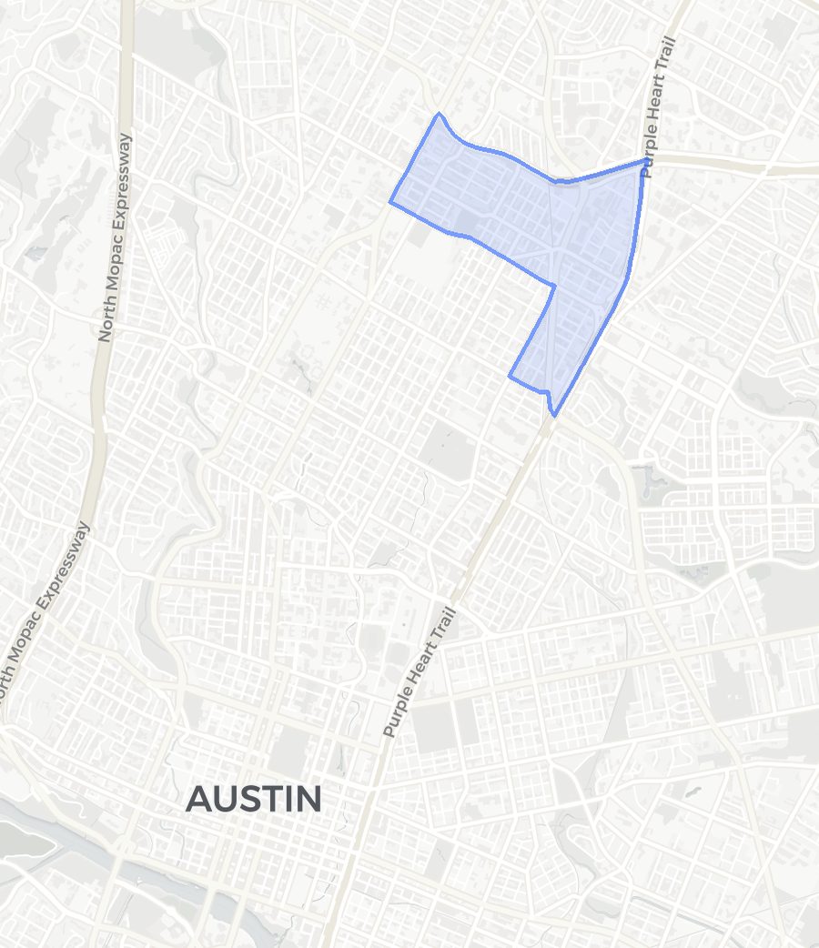 North Loop neighborhood boundary map