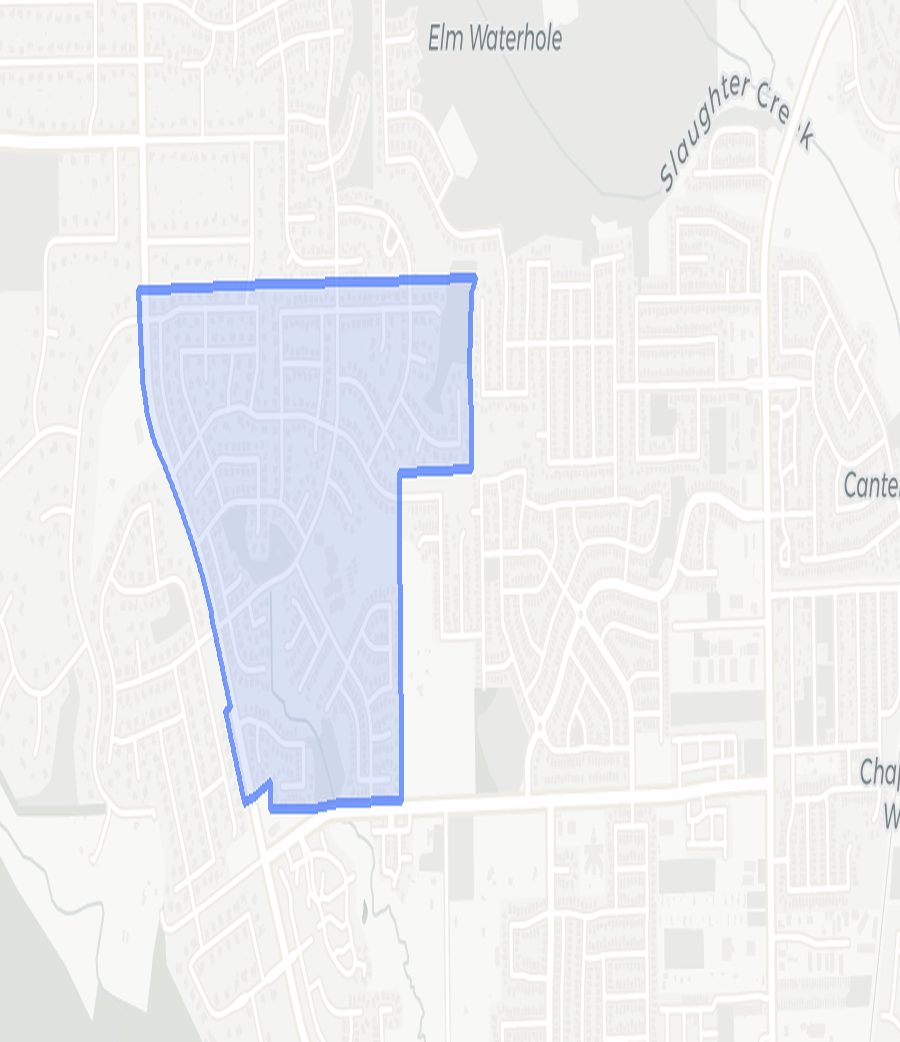 Shady Hollow neighborhood boundary map