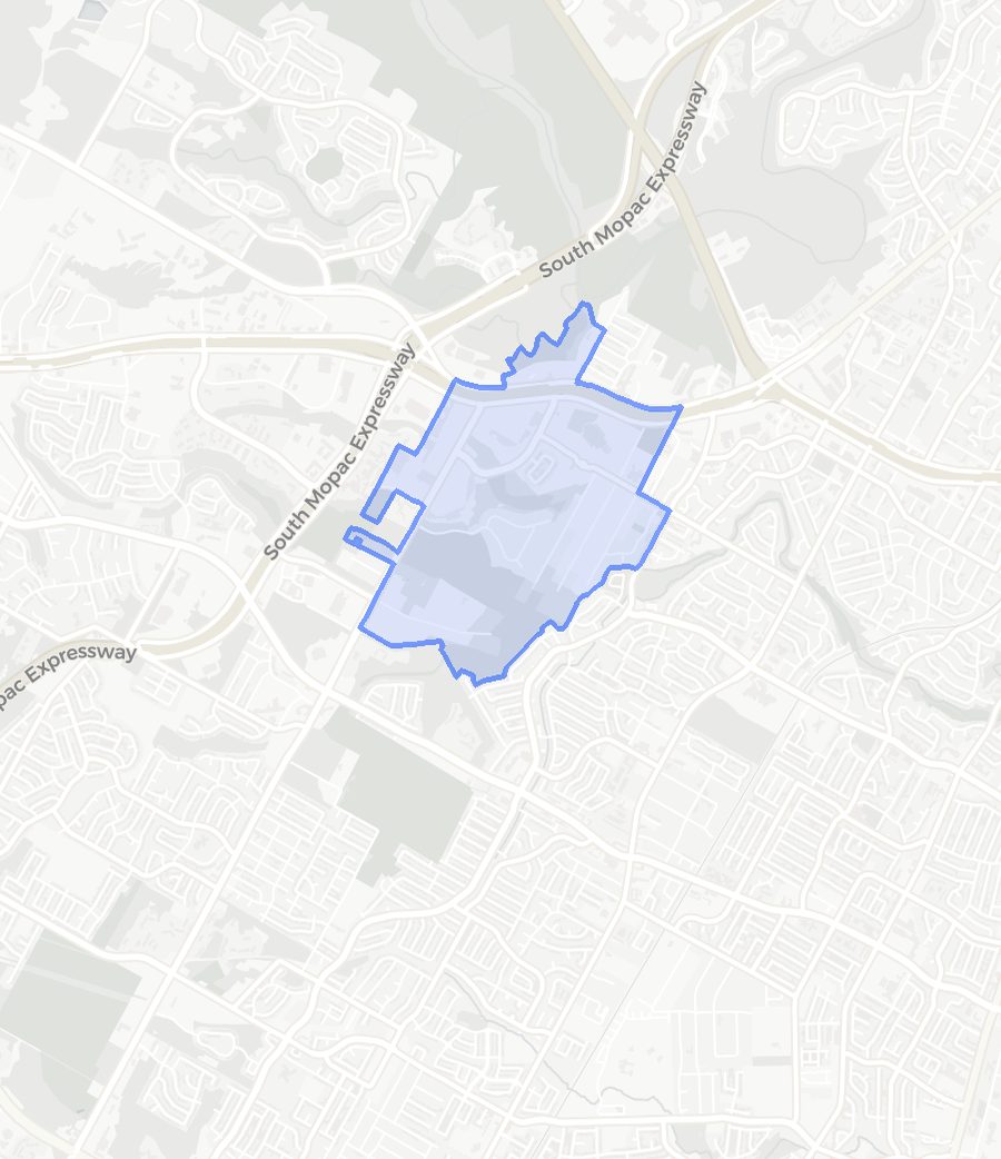 Sunset Valley neighborhood boundary map